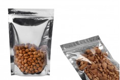 Aluminijumske DoyPack kesice 160x40x240mm sa zipom, transparentnom prednjom stranom, ovalnim dnom i sa mogućnošću termo zatvaranja – 100kom