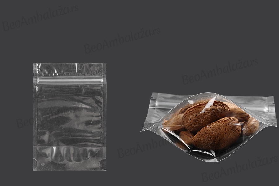 Providne DoyPack kesice sa zip zatvaranjem, ovalnim dnom i sa mogućnošću termo zatvaranja 100x30x150mm - 100 kom Providne DoyPack kesice sa zip zatvaranjem, ovalnim dnom i sa mogućnošću termo zatvaranja 100x30x150mm - 100 kom
