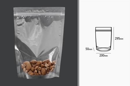 Providne DoyPack kesice sa zip zatvaranjem, ovalnim dnom i sa mogućnošću termo zatvaranja 200x50x295mm - 100 kom-dimenzije_slike