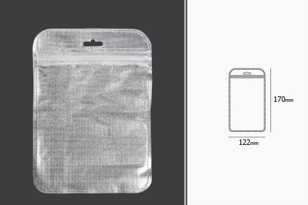 Kesica 122x170mm sa zip zatvaranjem, srebrnom non woven zadnjom i providnom prednjom stranom i sa Eurohole otvorom - 100 kom-dimenzije_slike