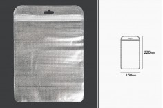Plastična zip kesica 160x220mm sa srebrnom non woven zadnjom stranom i providnom prednjom stranom kao i eurohole otvorom - 100kom