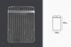 Plastična zip kesica 150x200mm sa providnom prednjom stranom, zadnjom providnom stranom sa linijama i sa Eurohole otvorom - 100 kom