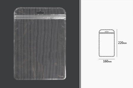 Plastična zip kesica 160x220mm sa providnom prednjom stranom, zadnjom providnom stranom sa linijama i sa Eurohole otvorom - 100 kom-dimenzije_slike