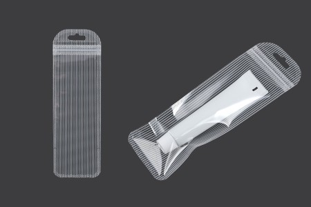 Plastična zip kesica 60x185mm sa providnom prednjom stranom, zadnjom providnom stranom sa linijama i sa Eurohole otvorom - 100 kom-grupa_slika