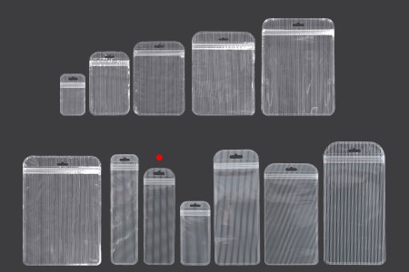Plastična zip kesica 60x185mm sa providnom prednjom stranom, zadnjom providnom stranom sa linijama i sa Eurohole otvorom - 100 kom-grupa_slika