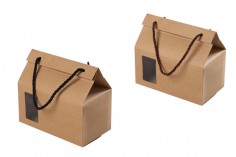 Kutijica – torbica kraft sa prozorom i ručkicm 180x100x160 – 12 komada