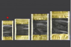 Providna DoyPack kesica sa zip zatvaranjem, zlatnim detaljima i sa mogućnošću termo lepljenja 120x35x200mm – 50kom