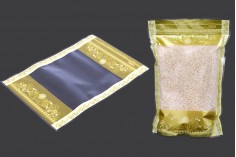 Providna DoyPack kesica sa zip zatvaranjem, zlatnim detaljima i sa mogućnošću termo lepljenja 180x40x260mm - 50kom