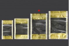 Providna DoyPack kesica sa zip zatvaranjem, zlatnim detaljima i sa mogućnošću termo lepljenja 160x40x240mm - 50kom
