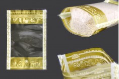 Providna DoyPack kesica sa zip zatvaranjem, zlatnim detaljima i sa mogućnošću termo lepljenja 160x40x240mm - 50kom