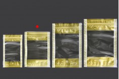 Providna DoyPack kesica sa zip zatvaranjem, zlatnim detaljima i sa mogućnošću termo lepljenja 150x40x210mm – 50kom