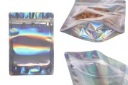 Aluminijumske DoyPack kesice sa zipom, transparentnom prednjom stranom, ovalnim dnom i sa mogućnošću termo zatvaranja 180x40x255mm – 50kom