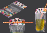 Providna DoyPack kesica sa zip zatvaranjem od 450ml, sa otvorima za prste i rupicama za slamčicu – 50 kom Providna DoyPack kesica sa zip zatvaranjem od 450ml, sa otvorima za prste i rupicama za slamčicu – 50 kom
