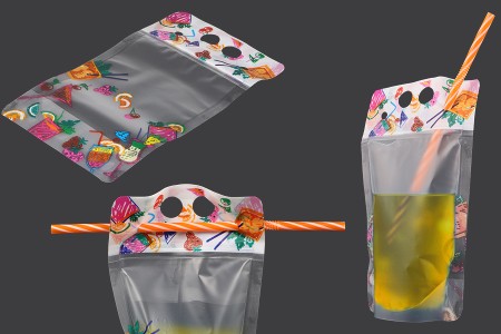 Providna DoyPack kesica sa zip zatvaranjem od 450ml, sa otvorima za prste i rupicama za slamčicu – 50 kom-2