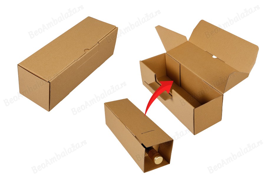 Kutija za pakovanje i slanje od kraft papira 340x120x110 mm (za flašu vina) - 20 kom-slika_proizvoda