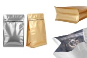 Aluminijumske DoyPack kesice 130x70x200mm sa ventilom, termo zatvaranjem, otvaranjem sigurnosnom trakom i zip zatvaranjem - 25kom