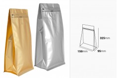 Aluminijumske DoyPack kesice 150x95x325 mm sa ventilom, termo zatvaranjem, otvaranjem sigurnosnom trakom i zip zatvaranjem - 25kom