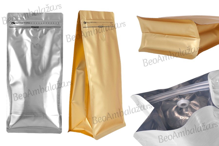 Aluminijumska Doy Pack kesa 150x95x325 mm, sa filterom, zip i toplotnim zatvaranjem- 25kom