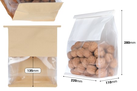 Vrećica sa providnim delom 220x110x280 mm na zatvaranje sa žicom (tin-tie) - 50 komada-2