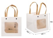 Papirna bela poklon torbica 150x150x150 mm sa prozorom - 12 kom