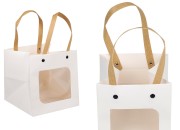 Papirna bela poklon torbica 150x150x150 mm sa prozorom - 12 kom