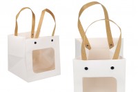 Papirna bela poklon torbica 150x150x150 mm sa prozorom - 12 kom