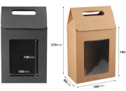 Papirna poklon kutija - torbica 160x90x270 mm sa prozorom - 12 kom Papirna poklon kutija - torbica 160x90x270 mm sa prozorom - 12 kom