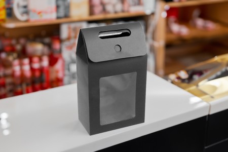 Papirna poklon kutija - torbica 160x90x270 mm sa prozorom - 12 kom-grupa_slika