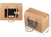 Papirna poklon kutija - koferče 150x90x115 mm sa ručkama i prozorom - 12 komada Papirna poklon kutija - koferče 150x90x115 mm sa ručkama i prozorom - 12 komada