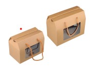 Papirna poklon kutija - koferče 150x90x115 mm sa ručkama i prozorom - 12 komada Papirna poklon kutija - koferče 150x90x115 mm sa ručkama i prozorom - 12 komada