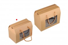 Papirna poklon kutija - koferče 150x90x115 mm sa ručkama i prozorom - 12 komada
