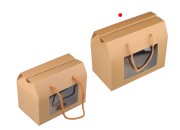 Papirna poklon kutija - koferče 200x110x155 mm sa ručkama i prozorom - 12 komada Papirna poklon kutija - koferče 200x110x155 mm sa ručkama i prozorom - 12 komada