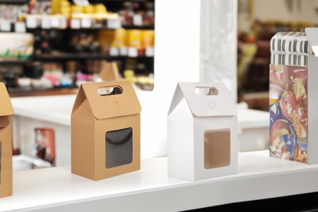 Papirna poklon kutija - torbica 135x80x195 mm sa prozorom - 12 kom-grupa_slika