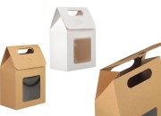 Papirna poklon kutija - torbica 100x60x150 mm sa prozorom - 12 komada Papirna poklon kutija - torbica 100x60x150 mm sa prozorom - 12 komada