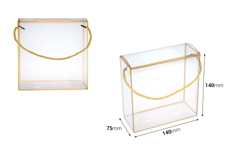 Plastična providna poklon kutija - torbica 140x75x140 mm sa ručkom - 12 kom-dimenzije_slike