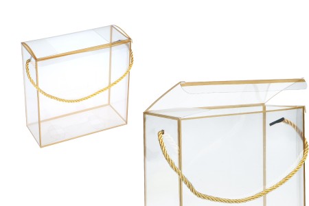 Plastična providna poklon kutija - torbica 140x75x140 mm sa ručkom - 12 kom-slika_proizvoda