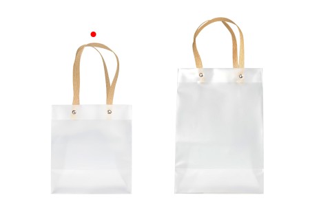 Plastična poluprovidna poklon torbica 160x100x180 mm sa ručkama - 12 kom-grupa_slika