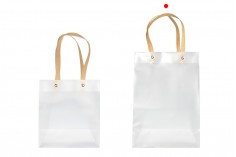 Plastična poluprovidna poklon torbica 180x100x260 mm sa ručkama - 12 kom
