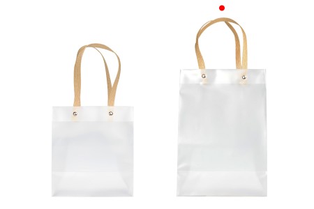 Plastična poluprovidna poklon torbica 180x100x260 mm sa ručkama - 12 kom-grupa_slika