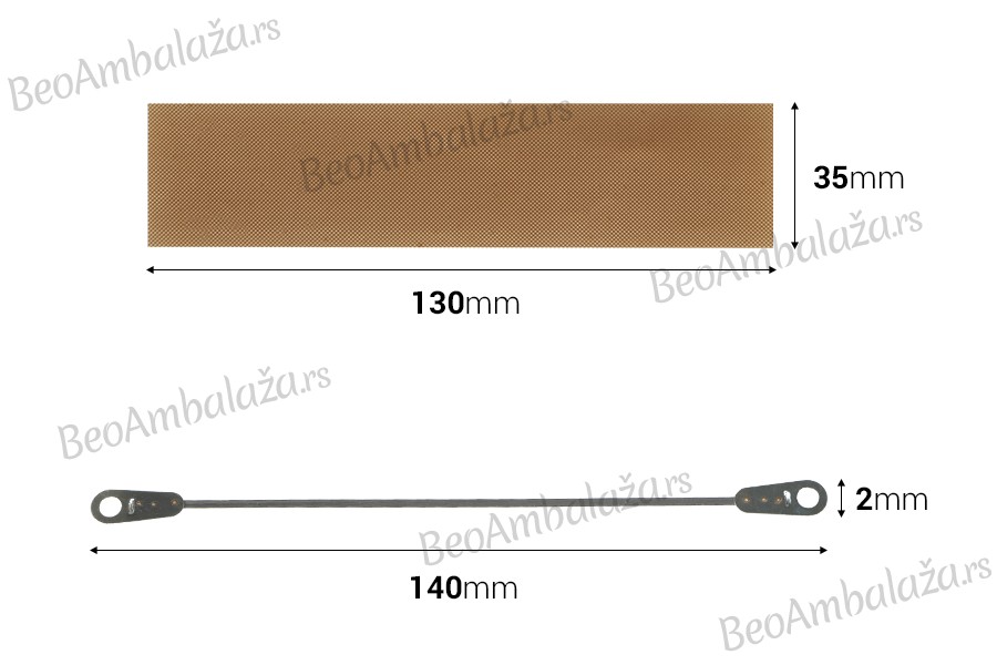 Rezervna tkanina 130x35 mm i žica 140x2 mm za mašinu za termičko zatvaranje Rezervna tkanina 130x35 mm i žica 140x2 mm za mašinu za termičko zatvaranje