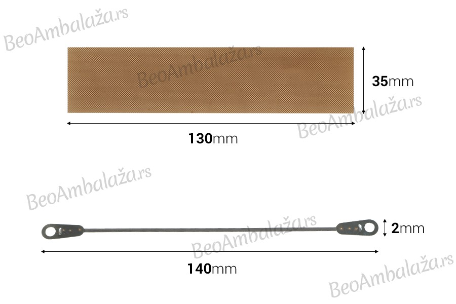 Rezervna tkanina 130x35 mm i žica 140x2 mm za mašinu za termičko zatvaranje 