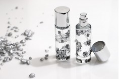 Staklena bočica za parfem 30mL sa srebrnim sprejom i zatvaračem PP18