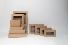 Kraft kutija 350x250x80 mm za pakovanje sa prozorom – 20 kom