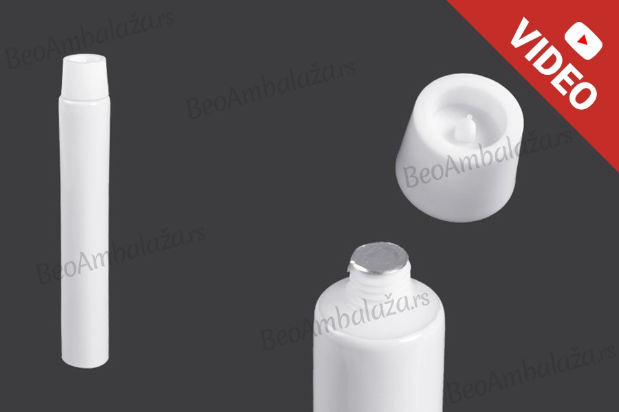 Plastična tuba 15 ml sa unutrašnjom aluminijumskom oblogom i navojnim zatvaračem – 12 kom