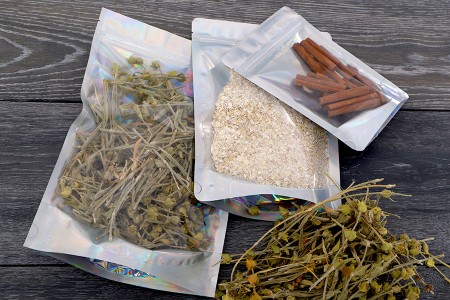 Aluminijumske DoyPack kesice sa zipom 200x50x300 mm, transparentnom prednjom stranom, ovalnim dnom i sa mogućnošću termo zatvaranja  – 50kom-grupa_slika