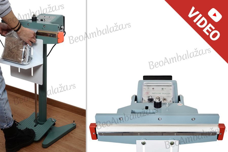 Podna horizontalna mašina za termičko zatvaranje kesa i DoyPack kesica – dužina lepljenja 45 cm 
