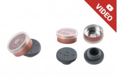 Aluminijumski zatvarač 20mm sa plastičnim poklopcem i silikonskim čepom - 12 kom