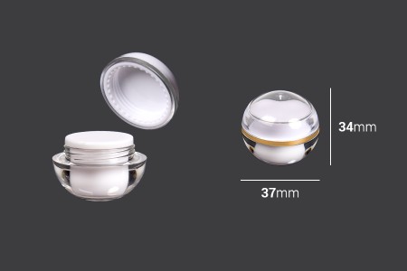Luksuzna akrilna okrugla kutijica 5mL, sa unutrašnjom zaptivkom na poklopcu i plastičnim međupoklopcem - 12 kom-dimenzije_slike
