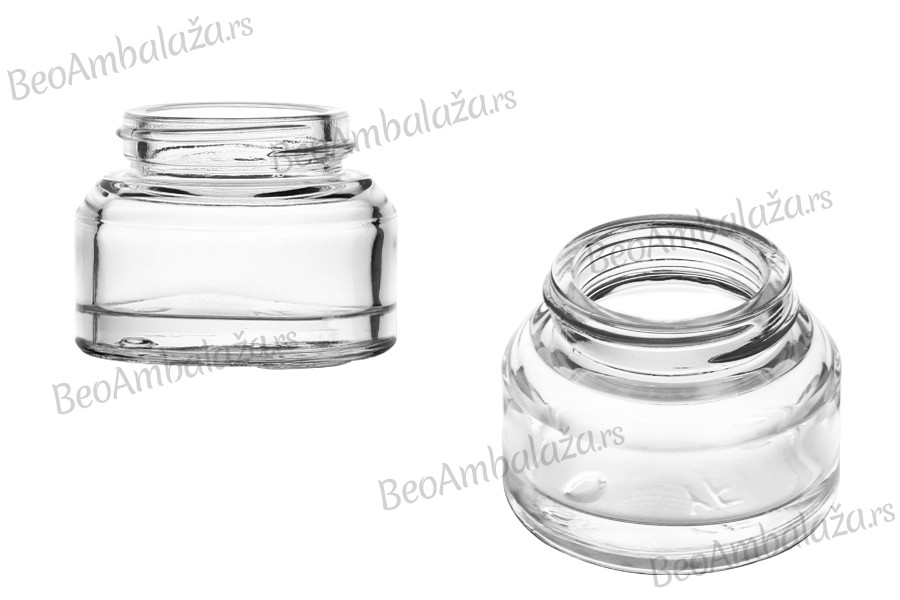 Staklena providna teglica 30mL za kreme - bez zatvarača Staklena providna teglica 30mL za kreme - bez zatvarača