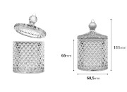 Ukrasna staklena fondanjera 68,5x111 mm sa staklenim poklopcem Ukrasna staklena fondanjera 68,5x111 mm sa staklenim poklopcem